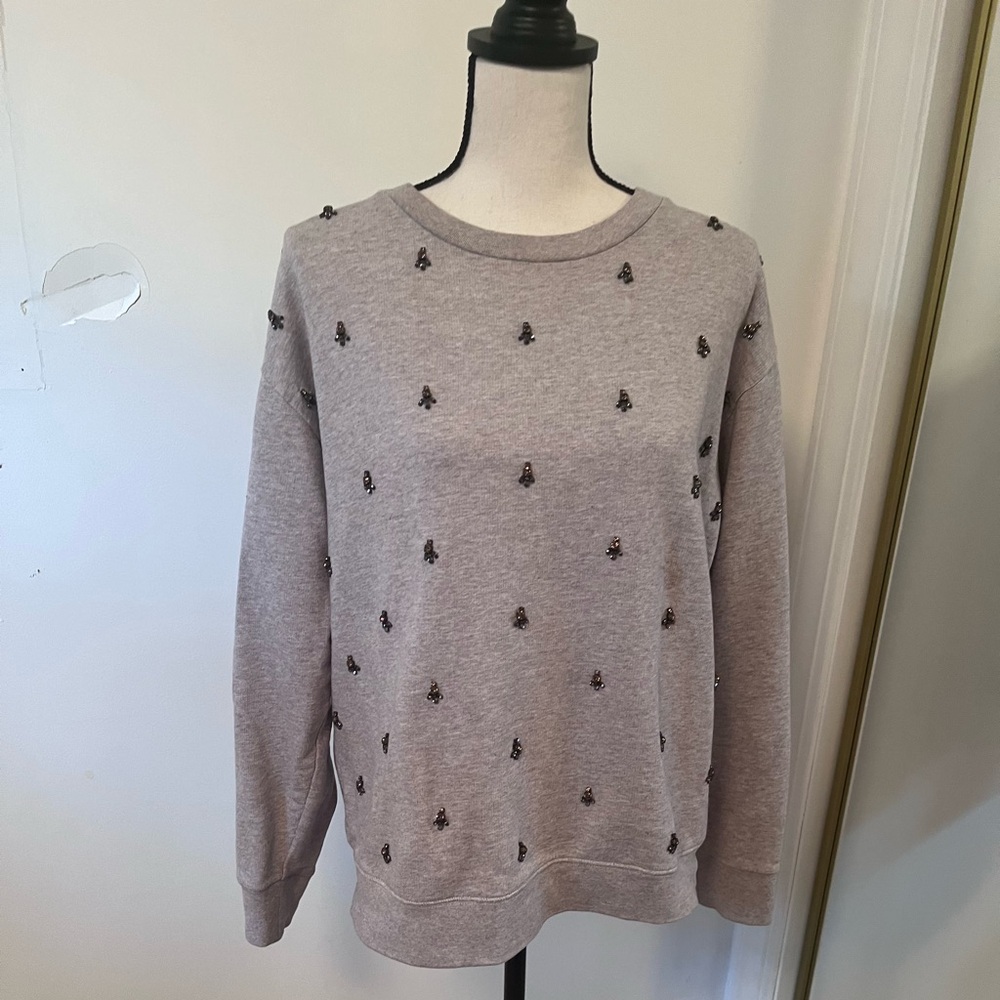 J Crew Embellished sweatshirt in original cotton terry